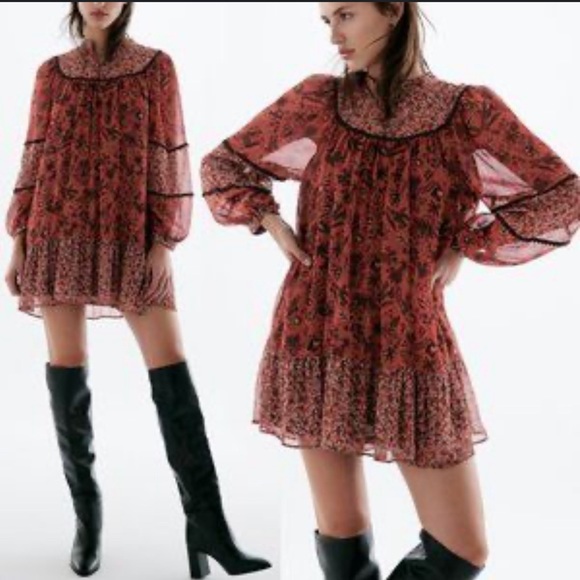 Zara Babydoll-Shift Mini Dress - Picture 1 of 4